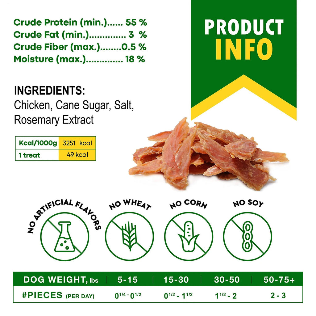 Chicken Jerky Dog Treats All Natural And Organic Healthy Snacks For