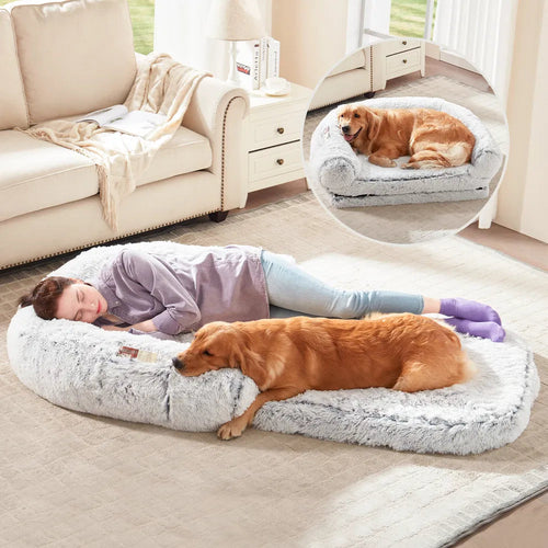 Human Dog Bed 71 X 43 X12 Dog Beds For Large Dogs Foldable Plush