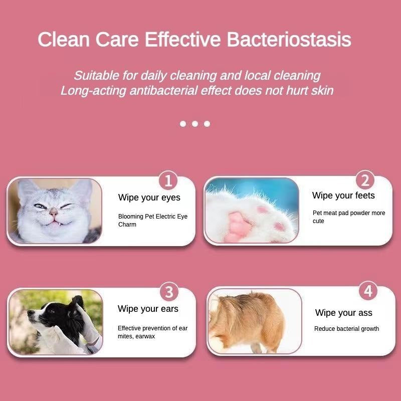 Dog Cat Pet Wet Wipes For Paws And Butt, EarsEyes  Plant-based Pet