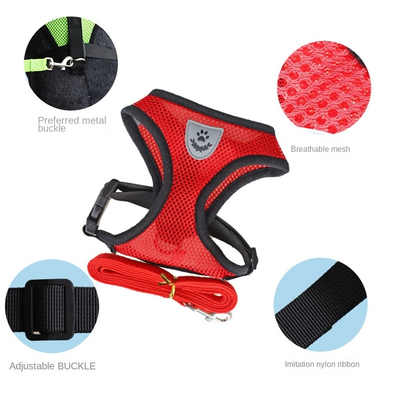 Cat Dog Pet Harness Adjustable Control Vest Dogs Reflective S M L XL