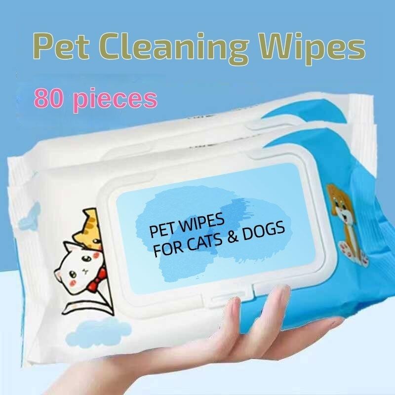 Dog Cat Pet Wet Wipes For Paws And Butt, EarsEyes  Plant-based Pet