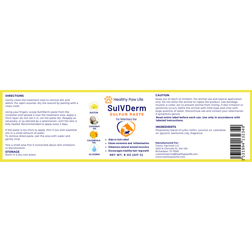 SulVDerm – Advanced Sulfur Paste for Skin Health in Companion Animals