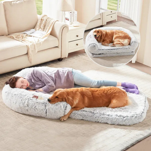 Human Dog Bed 71 X 43 X12 Dog Beds For Large Dogs Foldable Plush