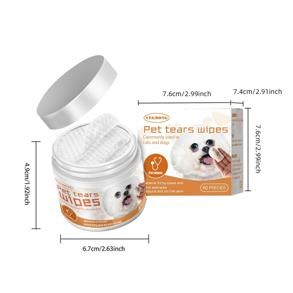 Yegbong Pet Wipes Clean, Dogs And Cats Tear Stains Eye Cleaning Wipe E