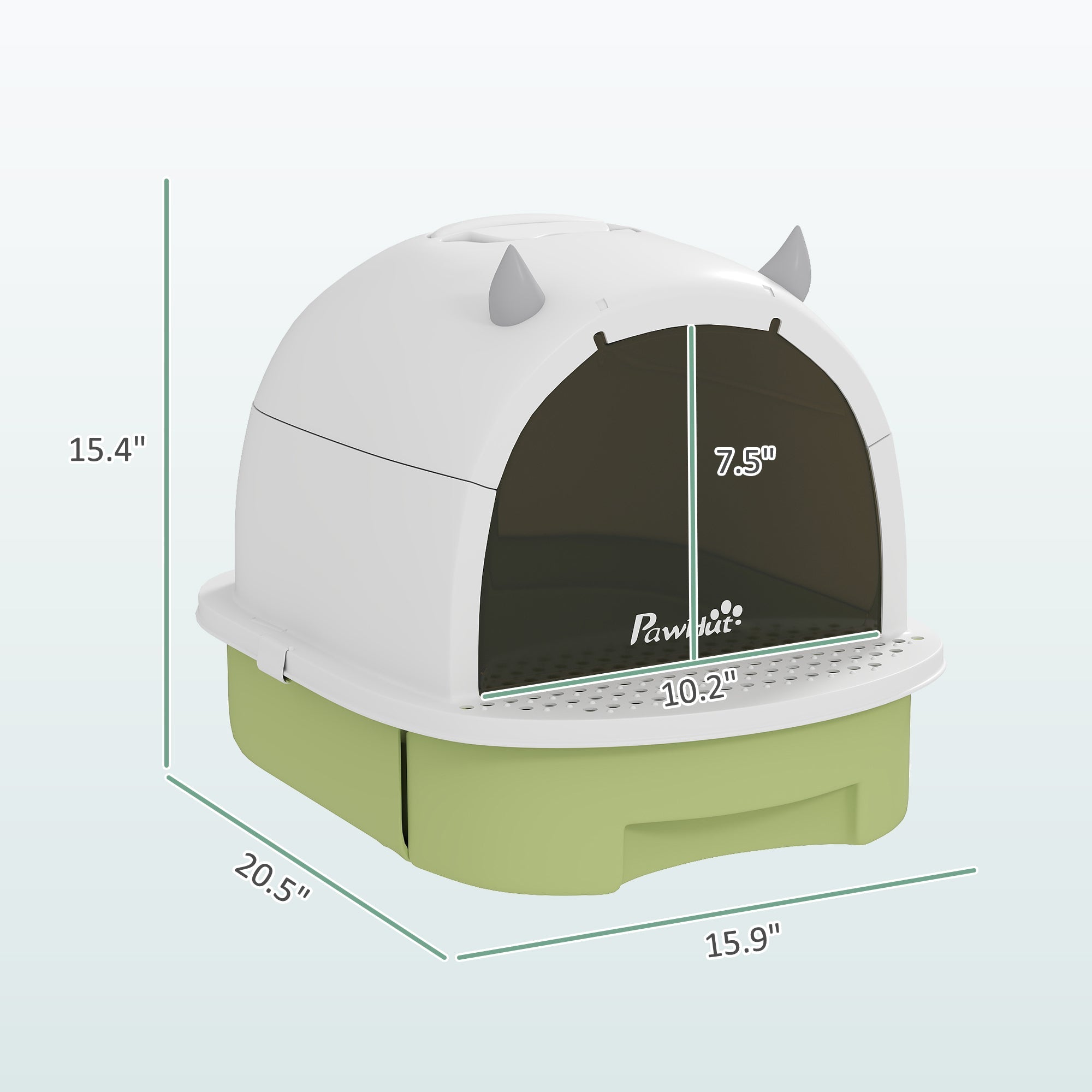 Covered Cat Litter Box with Lid, Scoop, Deodorizing Bags for Odor