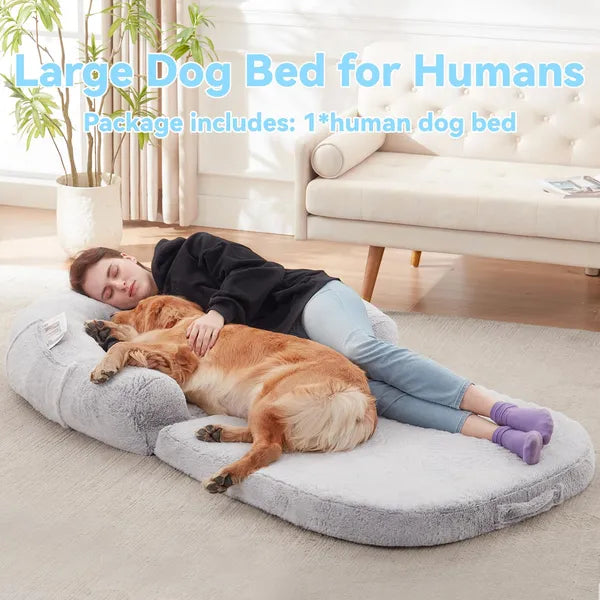 Human Dog Bed 71 X 43 X12 Dog Beds For Large Dogs Foldable Plush