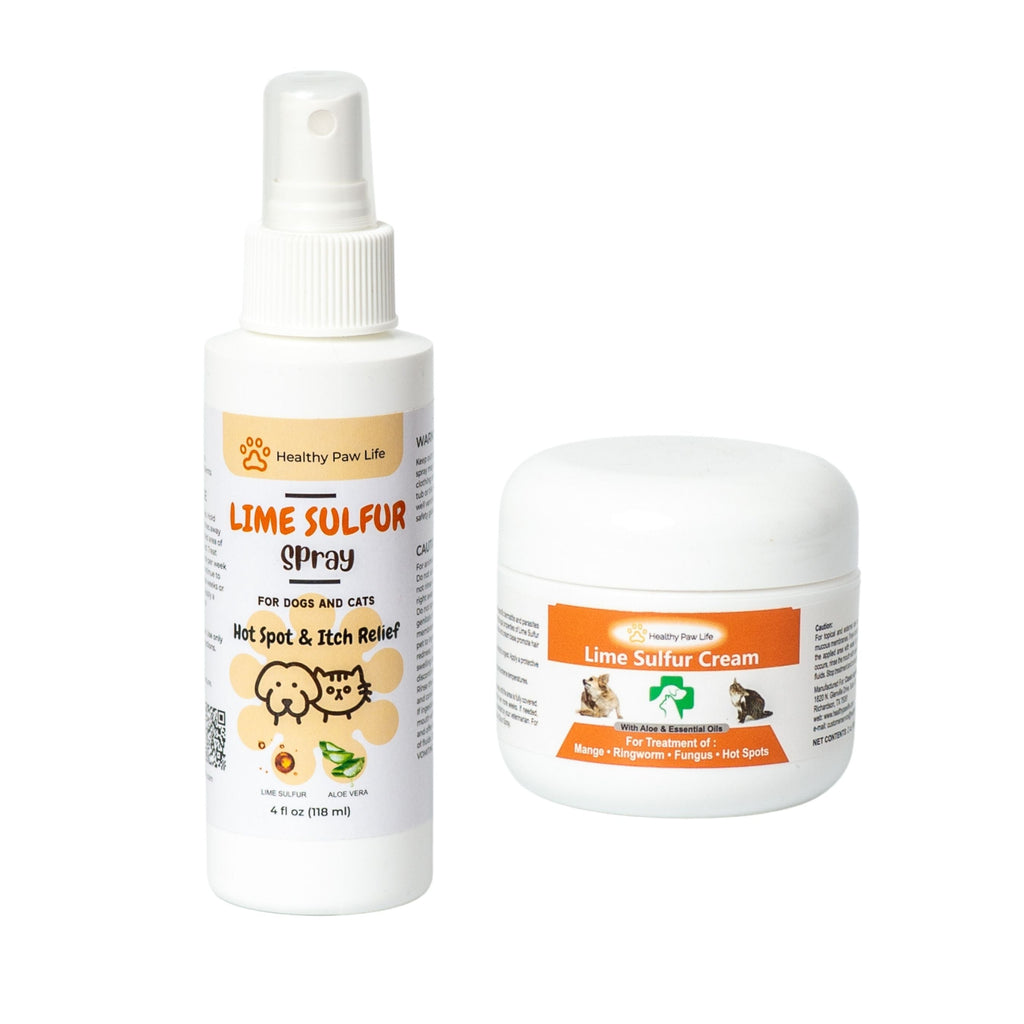 Healthy Paw Life's Lime Sulfur Pet Skin Cream and Spray - 2 Piece Set
