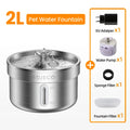 ROJECO Stainless Steel Pet Drinking Fountain Automatic Cat