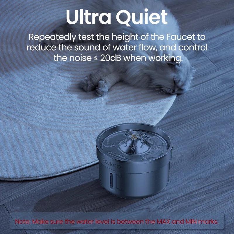 ROJECO Stainless Steel Pet Drinking Fountain Automatic Cat