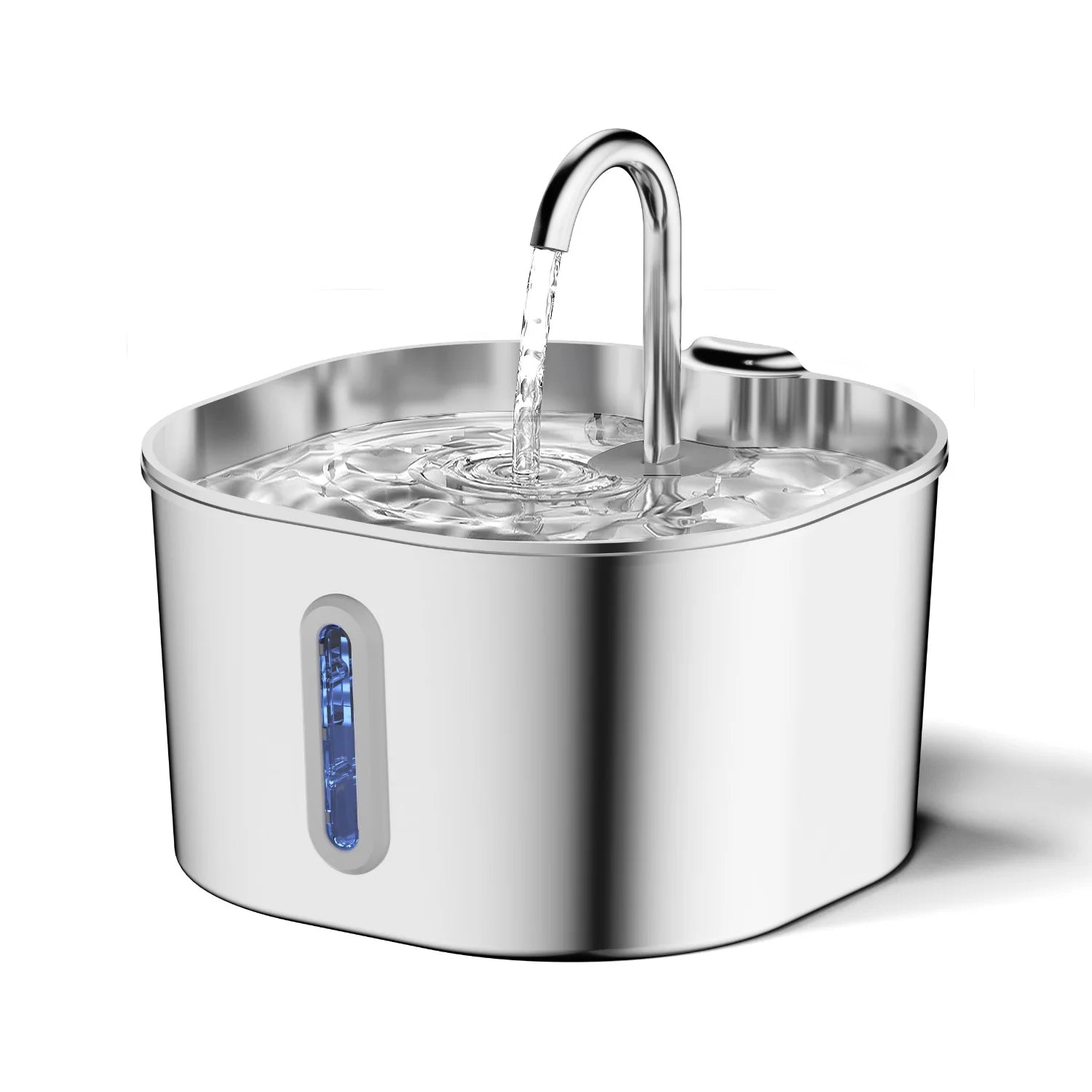 Stainless Steel Cat Water Fountain,2.2L,Pet Water Dispenser With