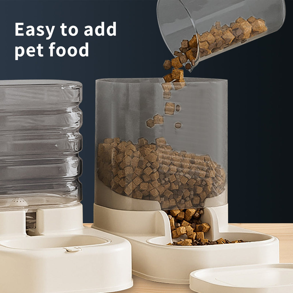 Separable Pet Food And Water Dispenser - Large Capacity Automatic