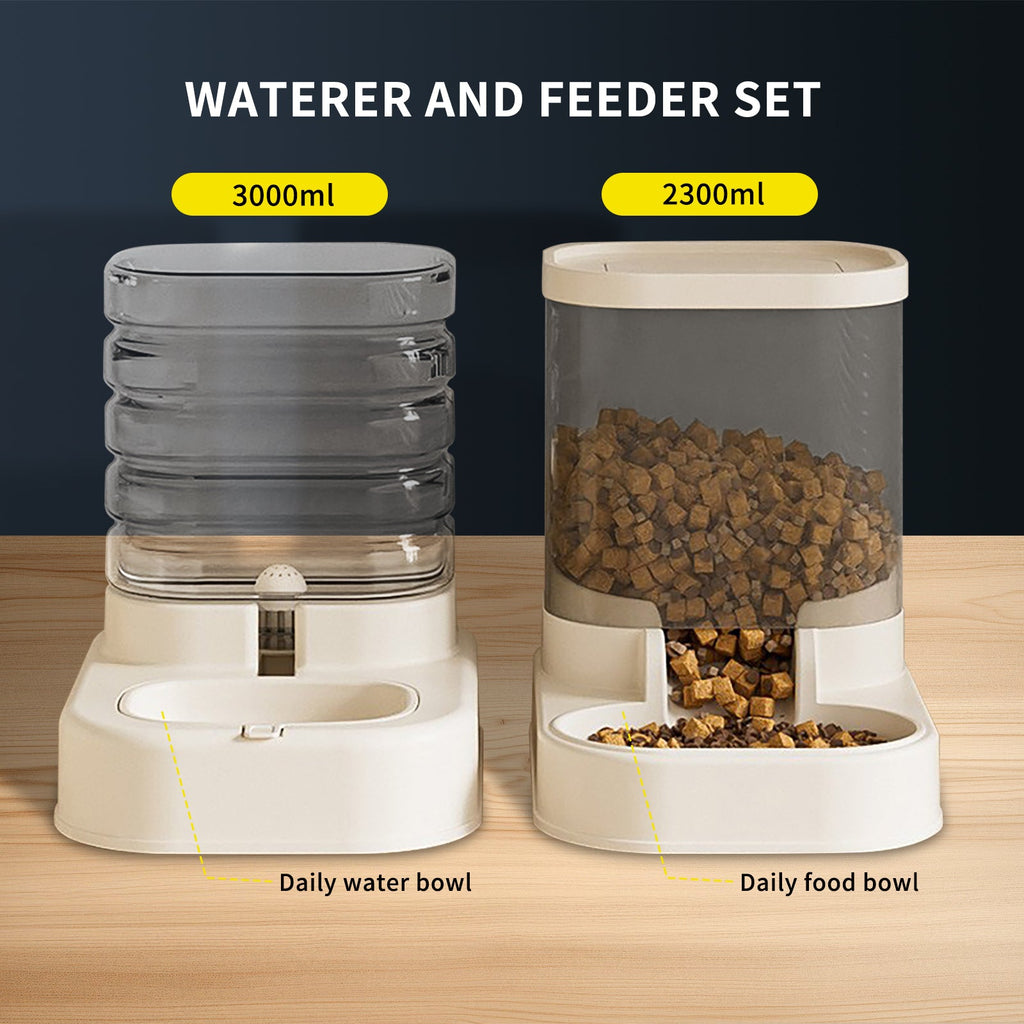 Separable Pet Food And Water Dispenser - Large Capacity Automatic