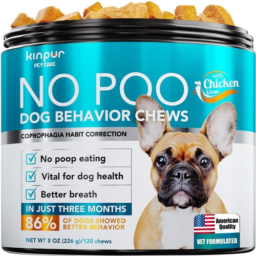 No Poo Chews for Dogs Stop Poop Eating Behavior Probiotics and