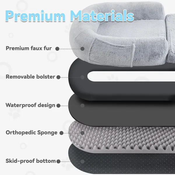 Human Dog Bed 71 X 43 X12 Dog Beds For Large Dogs Foldable Plush