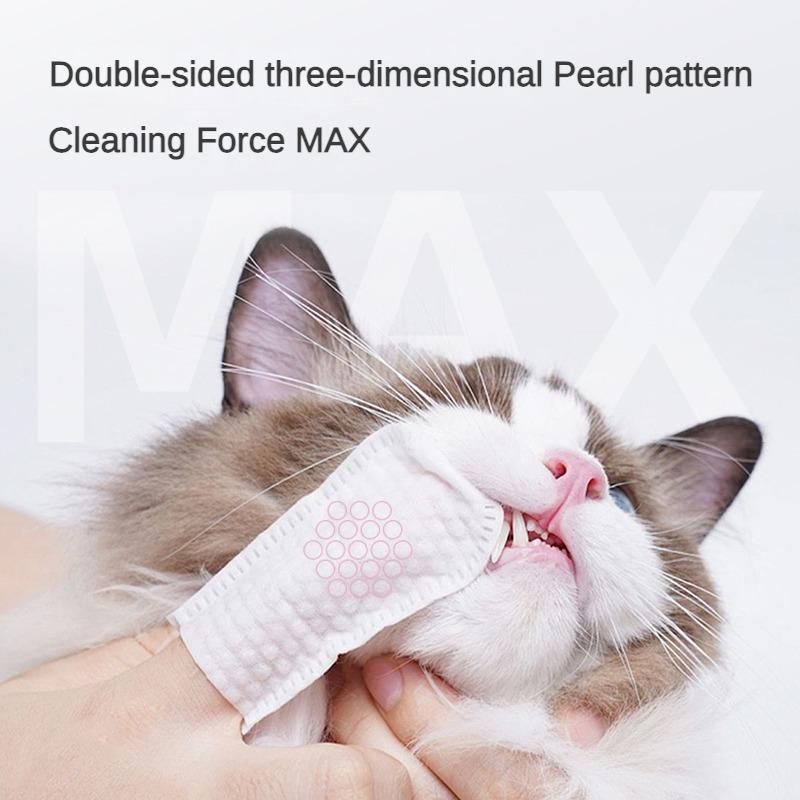 3-in-1 Pet Finger Wet Wipes For Dogs & CatsTeeth Cleaning Wipes,