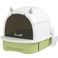 Covered Cat Litter Box with Lid, Scoop, Deodorizing Bags for Odor