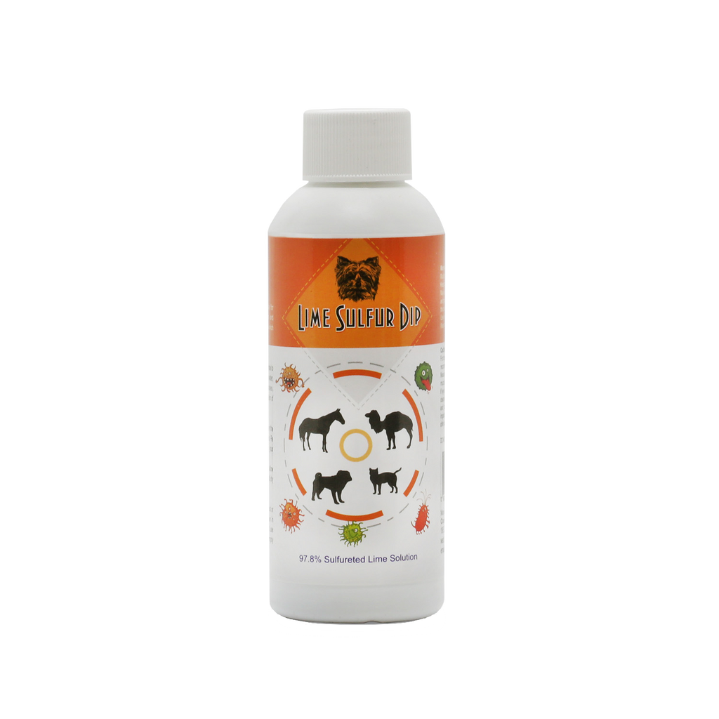 Lime Sulfur Dip – Concentrated Sulfur Solution for Itchy Skin, Mange, Ringworm & Dermatitis – Safe for Dogs, Cats, Puppies, Kittens, Horses, and Livestock